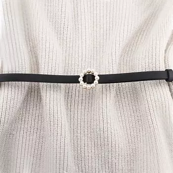 Женские джинсы с одной пряжкой сбоку и золотой пряжкой, повседневная мода, простой круглый ремень из искусственной кожи с однотонной пряжкой