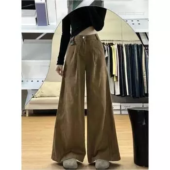 Женские джинсы с винтажным дизайном на весну и осень, свободные брюки с застежкой на пуговицы и высокой талией 2XL