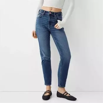 Женские джинсы с высокой талией, эластичные, узкие, узкие джинсы для женщин S синий