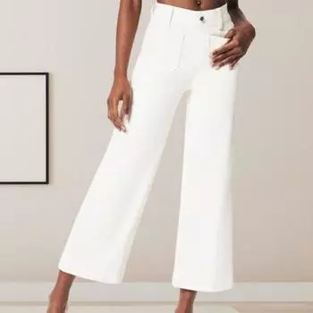 Женские джинсы с высокой талией, эластичный расклешенный подол, мытые с несколькими карманами, сплошной цвет, ретро, до щиколотки, свободные длинные брюки, брюки для путешествий XXL синий