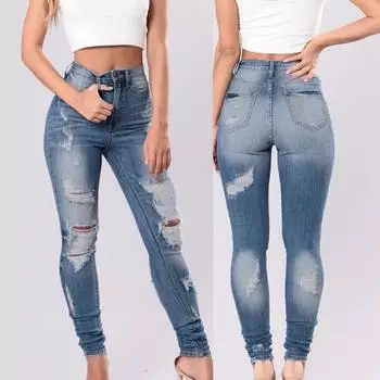 Женские джинсы с высокой талией, брюки на пуговицах, брюки, брюки-клеш L синий