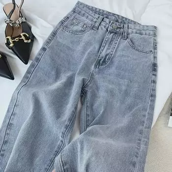Женские джинсы с высокой талией и широкими штанинами — свободный крой, лето 2022 г. Extra Large