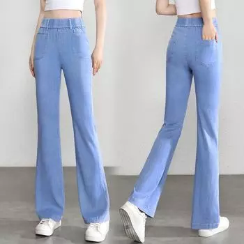 Женские джинсы скинни, облегающие эластичные летние тонкие джинсовые брюки M синий