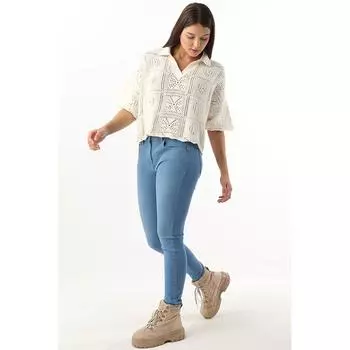 Женские джинсы скинни синего цвета