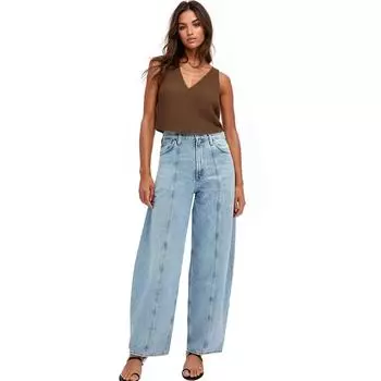 Женские джинсы спортивные брюки с высокой талией эластичные джинсовые брюки с карманом M