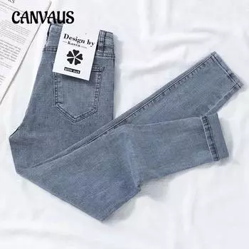 Женские джинсы, тонкие леггинсы-карандаш с завышенной талией в стиле Bf, джинсы-карандаш
