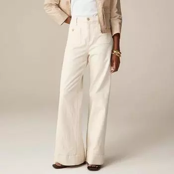 Женские джинсы Yousheng, большие размеры, стираные, прямые, эластичные, однотонные, свободные, с широкими штанинами, с высокой талией, повседневные, с несколькими карманами, с пуговицами, в уличном стиле, джинсовые брюки S темно-синий