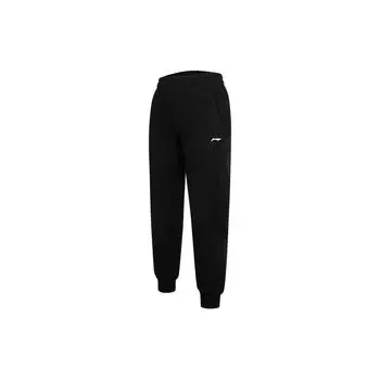 Женские джоггеры Li Ning, однотонные, со средней талией, прямые, черные, AKLSA68-1 L