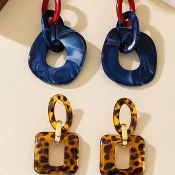 женские европейские и американские серьги-цепочки синий