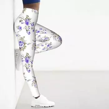 Женские фиолетовые бабочки, цветочные принты, эластичные леггинсы для йоги, фитнеса, бега, спортзала, спорта, активного отдыха XS синий
