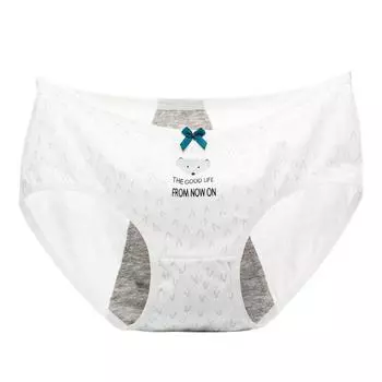 Женские физиологические брюки с героями мультфильмов, двухслойное нижнее белье, треугольные брюки с высокой талией, физиологические брюки для девочек