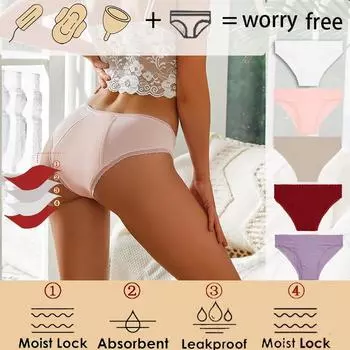 Женские физиологические трусы, герметичные, менструальные, женские, нижнее белье, эластичные, удобные, сексуальные, спортивные, бесшовные, с оборками S&Fast shipping белый