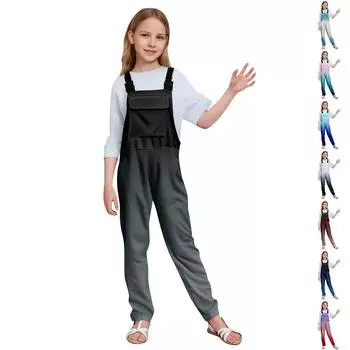 Женские флисовые комбинезоны, цельные комбинезоны, регулируемые лямки для чулок, теплые зимние пушистые лыжные брюки 120 чёрный