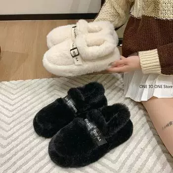 Женские флисовые мокасины с закрытой пяткой для дома, тапочки, пушистые женские тапочки, кудрявый тапочки из пены с эффектом памяти, домашняя обувь для спальни 35 белый