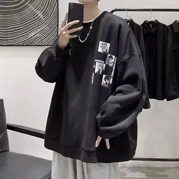 Женские флисовые толстовки большого размера, свитера с длинным рукавом, пуловеры, осенние наряды L чёрный