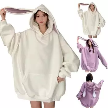 Женские флисовые толстовки большого размера, свитера с длинным рукавом, пуловеры, осенние наряды XL белый