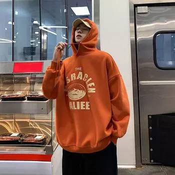 Женские флисовые толстовки большого размера, свитера с длинным рукавом, пуловеры, осенние наряды L оранжевый