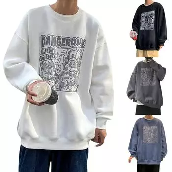 Женские флисовые толстовки большого размера, свитера с длинным рукавом, пуловеры, осенние наряды L чёрный