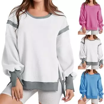 Женские флисовые толстовки оверсайз с длинным рукавом, теплые пуловеры L зелёный