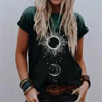 Женские футболки 3D-принтованный топ модная футболка винтажная футболка с круглым вырезом с коротким рукавом одежда Harajuku женские топы S