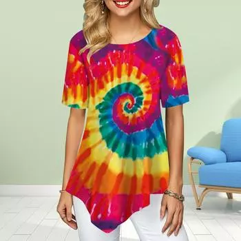 Женские футболки больших размеров с цветочным принтом, свободные повседневные топы, женская нестандартная летняя одежда XS жёлтый