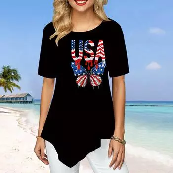 Женские футболки больших размеров с камуфляжным принтом и бабочкой, свободные повседневные топы, женская нерегулярная летняя одежда XS синий