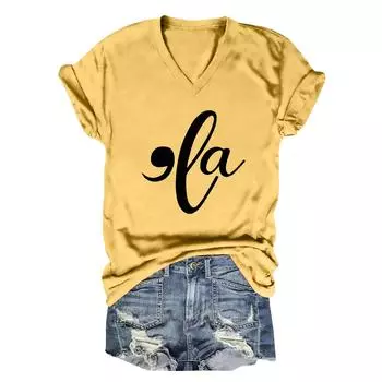 Женские футболки Comma La Футболки Kamala-Harris Футболки с забавной графикой Футболки с V-образным вырезом XXL