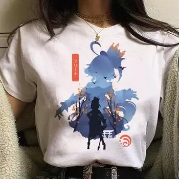 Женские футболки Genshin Impact Furina, летние дизайнерские топы в стиле Харадзюку для девочек, японская одежда в стиле манга Y2k S