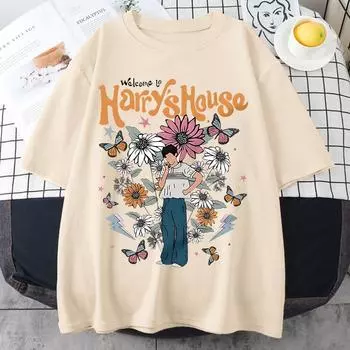 Женские футболки Harrys House, 100% хлопок, летняя футболка с короткими рукавами и рисунком манги, мягкая оригинальность, индивидуальная футболка в стиле аниме «Кусочек жизни» XS