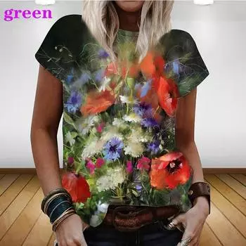 Женские футболки новые короткие рукава большие размеры свободный повседневный топ летняя принтованная рубашка XS-9XL XS