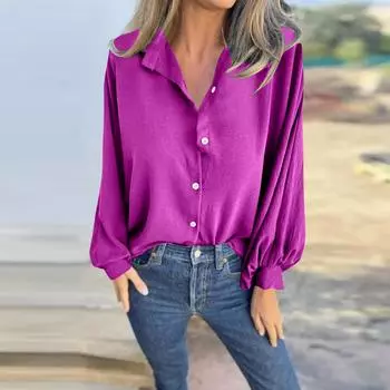 Женские футболки плиссированные с V-образным вырезом нарядные повседневные блузки с принтом с коротким рукавом летние топы свободного кроя M фиолетовый