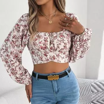 Женские футболки плиссированные с V-образным вырезом нарядные повседневные блузки с принтом с коротким рукавом летние топы свободного кроя L белый