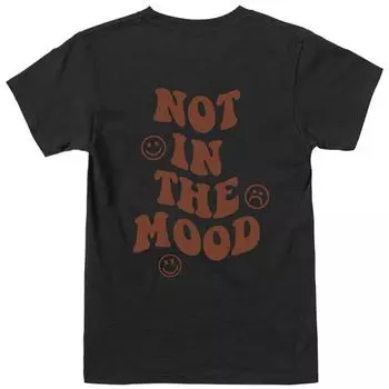 Женские футболки, рубашки «НЕ В НАСТРОЕНИИ», симпатичная рубашка со смайликом, футболка «Be Happy», модный позитивный художественный топ S белый