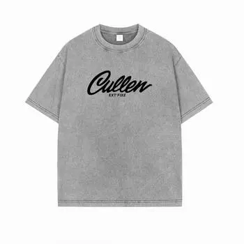 Женские футболки с буквенным рисунком в стиле ретро, выстиранные кислотой, модные модные топы, уличная одежда в стиле хип-хоп, летние женские футболки с короткими рукавами S чёрный