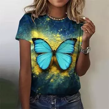 Женские футболки с цветочным принтом, модные футболки с коротким рукавом и круглым вырезом, свободная женская летняя одежда в стиле Харадзюку XXS