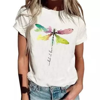 Женские футболки с цветочным принтом, топы с круглым вырезом и коротким рукавом, повседневные футболки с принтом, топы в уличном стиле, свежие и модные S
