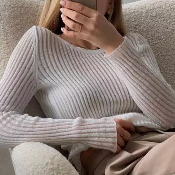 Женские футболки с длинным рукавом и круглым вырезом в полоску, женская футболка, уличный трикотаж, топ L