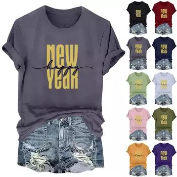 Женские футболки с длинным рукавом и круглым вырезом 2025 года, новогодние принты, рубашки с рукавами-фонариками, блузки на пуговицах, топы XXXL чёрный