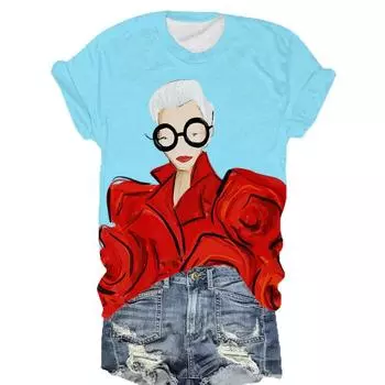 Женские футболки с героями мультфильмов, футболка с 3d принтом розы, Harajuku, повседневная футболка с короткими рукавами и круглым вырезом, женская одежда большого размера S