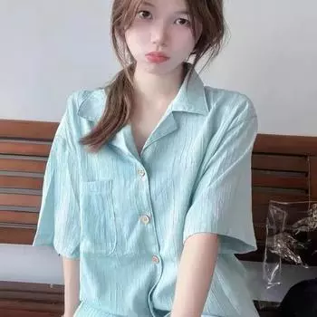 Женские футболки с коротким рукавом однотонные летние повседневные модные женские одежда в корейском стиле простые милые топы S