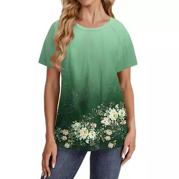 Женские футболки с коротким рукавом, с круглым вырезом, симпатичные топы, свободная футболка с принтом 3D S