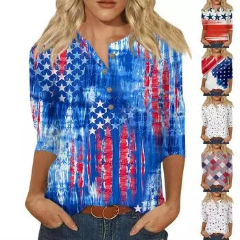 Женские футболки с милым принтом, блузки, повседневные базовые топы больших размеров, пуловеры для рубашек с рукавами 3/4 M бежевый