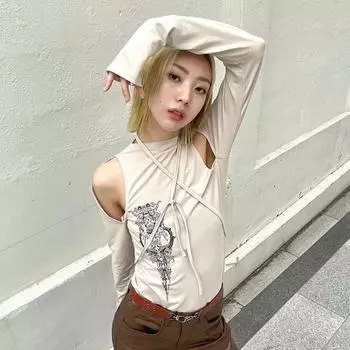 Женские футболки с открытыми плечами в стиле Харадзюку, укороченный топ, женская футболка, женская футболка, топы roupas femininas, футболка S абрикосовый