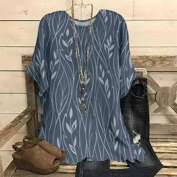 Женские футболки с полосатым принтом в стиле ретро, модный короткий пуловер с круглым вырезом и рукавами, женская футболка из полиэстера Harajuk 2024 S