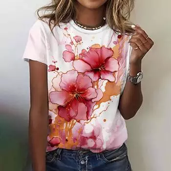 Женские футболки с рисунком из мультфильмов, повседневные футболки с коротким рукавом, женские футболки из искусственного хлопка, свободные женские футболки, летние женские футболки S