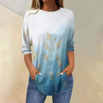 Женские футболки с рукавами 3/4, однотонные пуловеры, летние весенние топы, блузки XL