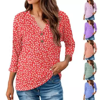 Женские футболки с рукавами 3/4, полосатый лоскутный пуловер, летние весенние топы, блузки, женские летние топы L синий