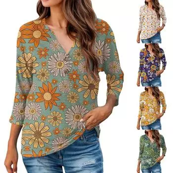 Женские футболки с рукавами 3/4, полосатый лоскутный пуловер, летние весенние топы, блузки, женские летние топы L бежевый