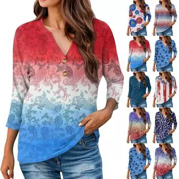 Женские футболки с рукавами 3/4, полосатый лоскутный пуловер, летние весенние топы, блузки L