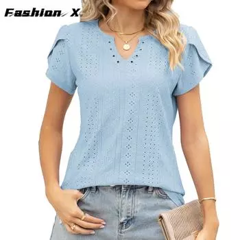 Женские футболки с вырезами S белый